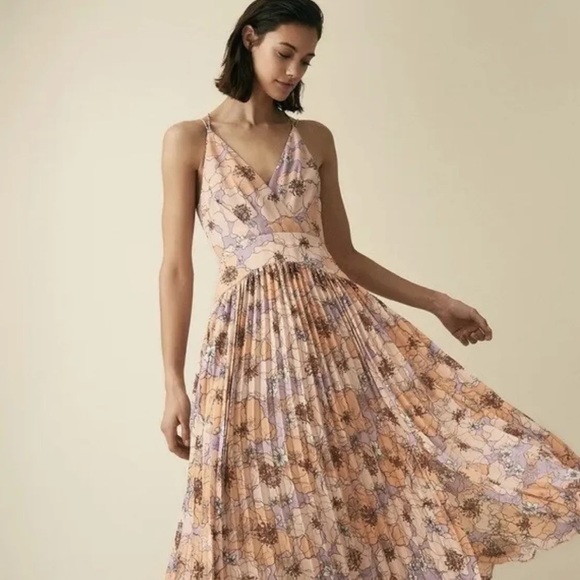 Reiss Corinne Floral Printed Midi Dress - Picture 1 of 13